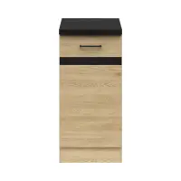 Mueble bajo de cocina Junona Line 40 cm izquierdo roble bernstein con encimera