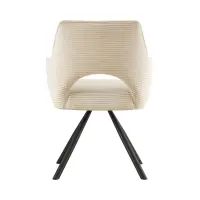 Silla tapizada Jason giratoria de pana crema