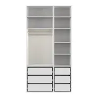 Armario modular Flex 125 cm con puertas y espejo blanco