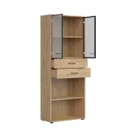 Стеллаж Space Office 80 см с 2 дверцами 2 ящиками и 2 полками дуб артизан