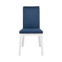 Silla tapizada Holten 2 de terciopelo azul marino