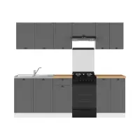 Conjunto de cocina Junona Line 230 cm grafito con encimera