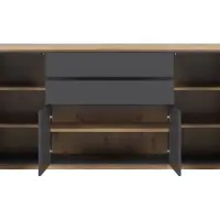 Cómoda Yamael 184 cm con 4 puertas y 2 cajones grafito