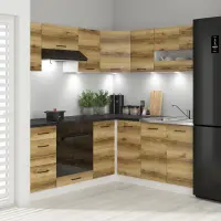 Corner kitchen set Junona Line 180x200 light delano oak with worktop