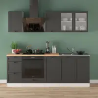 Conjunto de cocina Junona Line 220 cm grafito