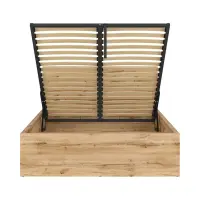 Cama Tetrix 140x200 con somier y contenedor roble wotan