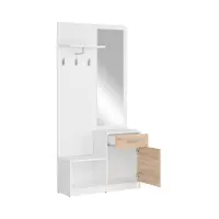 Conjunto de recibidor Nepo Plus 90 cm blanco/roble sonoma