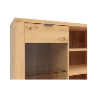 Vitrina Ostia 161 cm con 2 puertas 2 cajones y estantes roble artisan/roble negro