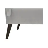 Sillón orejero Casey de terciopelo gris claro