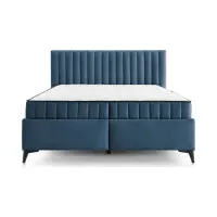 Cama continental Joy 160x200 con contenedores azul