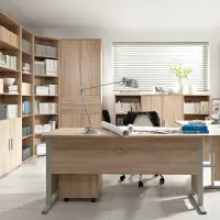 Estantería Brw Office 79 cm con 2 puertas y 4 estantes roble sonoma