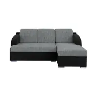 Sofá rinconera universal Merin con función de dormir y 2 contenedores gris