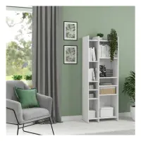 Estantería Benny 60 cm con 8 estantes blanca