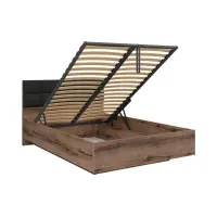 Cama Kassel B1 140x200 con somier y contenedor roble monastery