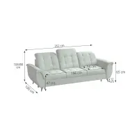 Sofá de tres plazas Doria convertible de terciopelo verde