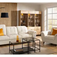 Sillón Doria de terciopelo crema