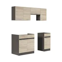 Conjunto de cocina Junona Line 180 cm roble sonoma con encimera