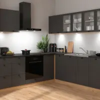 Conjunto de cocina de esquina Junona Line 220x240 grafito con encimera