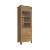 Vitrina Bergen 72 cm con puertas y 2 cajones alerce sibiu dorado