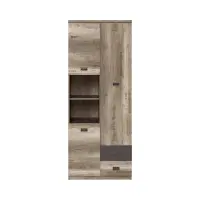 Bookcase Malcolm 80 cm with 3 doors 2 drawers and 2 shelves canyon monument oak