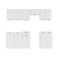 Conjunto de cocina Junona Line 230 cm blanco sin encimera