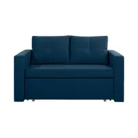 Sofá de dos plazas Bunio III convertible con arcón azul