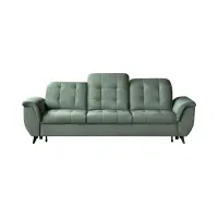 Sofá de tres plazas Doria convertible de terciopelo verde