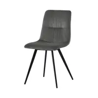 Silla tapizada Jamil de terciopelo gris