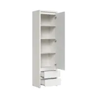 Estantería Kaspian 56 cm con puertas y 2 cajones blanco