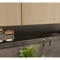 Conjunto de cocina Milino Medium B 332 cm gris/roble con encimera