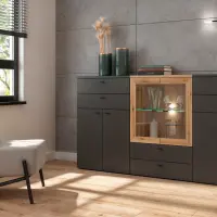 Комод System 64 с 2 ящиками графитовый