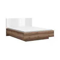 Cama Forn 160x200 con somier y arcón roble delano oscuro/blanco