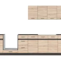 Conjunto de cocina Junona Line 300 cm roble sonoma