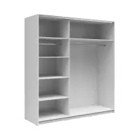 Armario de puertas correderas Tetrix 183 cm con espejo blanco brillo