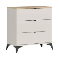 Cómoda Glamour 85 cm con 3 cajones cachemira/roble mauvella