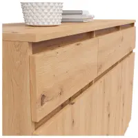 Cómoda Saturn 135 cm con 3 puertas y 3 cajones roble artisan