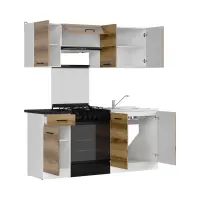 Conjunto de cocina Junona Line 180 cm roble delano claro con encimera