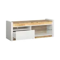 Mueble RTV Alameda 147 cm con cajón y estante blanco