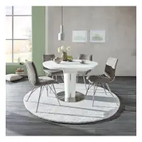 Стіл Herkules 120-160x76 білий/нержавіюча сталь