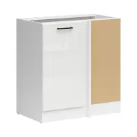 Armario bajo de cocina rinconero Junona Line derecho brillo tiza para rincón 100x60 cm