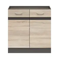 Armario de cocina inferior Junona Line 80 cm dos puertas roble sonoma