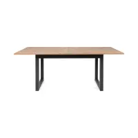 Mesa extensible rectangular Denver 160-200/90/75 roble artisan/negro