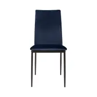Silla tapizada Weyer de terciopelo azul marino