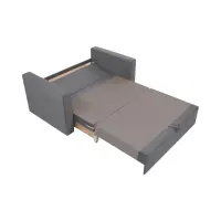 Sofá de dos plazas Bunio III convertible con arcón gris