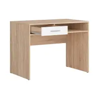 Escritorio Nepo Plus 100 cm con cajón y estante roble sonoma/blanco