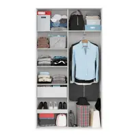 Armario de puertas correderas Flex 120 cm con espejo blanco brillo