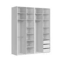 Armario modular Flex 200 cm con 4 puertas blanco/roble mauvella