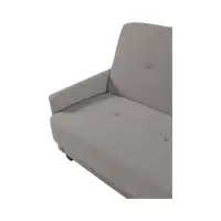 Sofá cama de tres plazas Maro plegable con arcón, tela trenzada gris