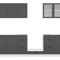 Conjunto de cocina Junona Line 260 cm grafito