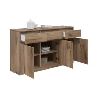 Cómoda Saturn 135 cm con 3 puertas y 3 cajones roble flagstaff oscuro